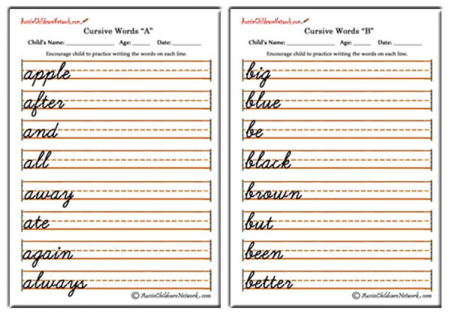 Cursive Words