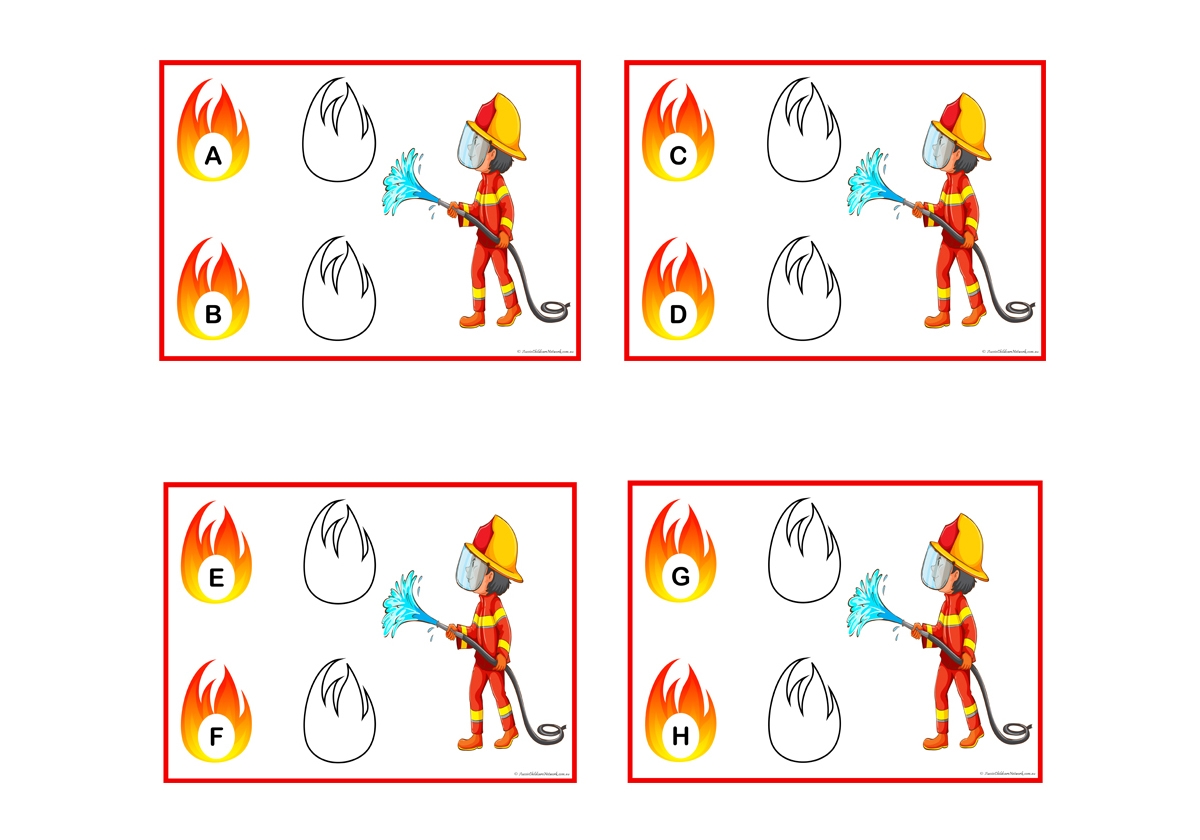 Firefighter Alphabet Match