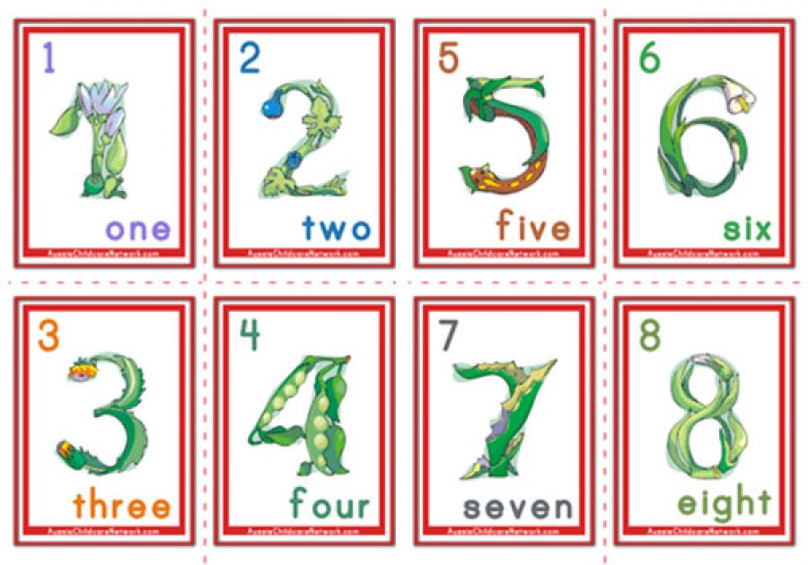 Number Flashcards - Flowers Theme