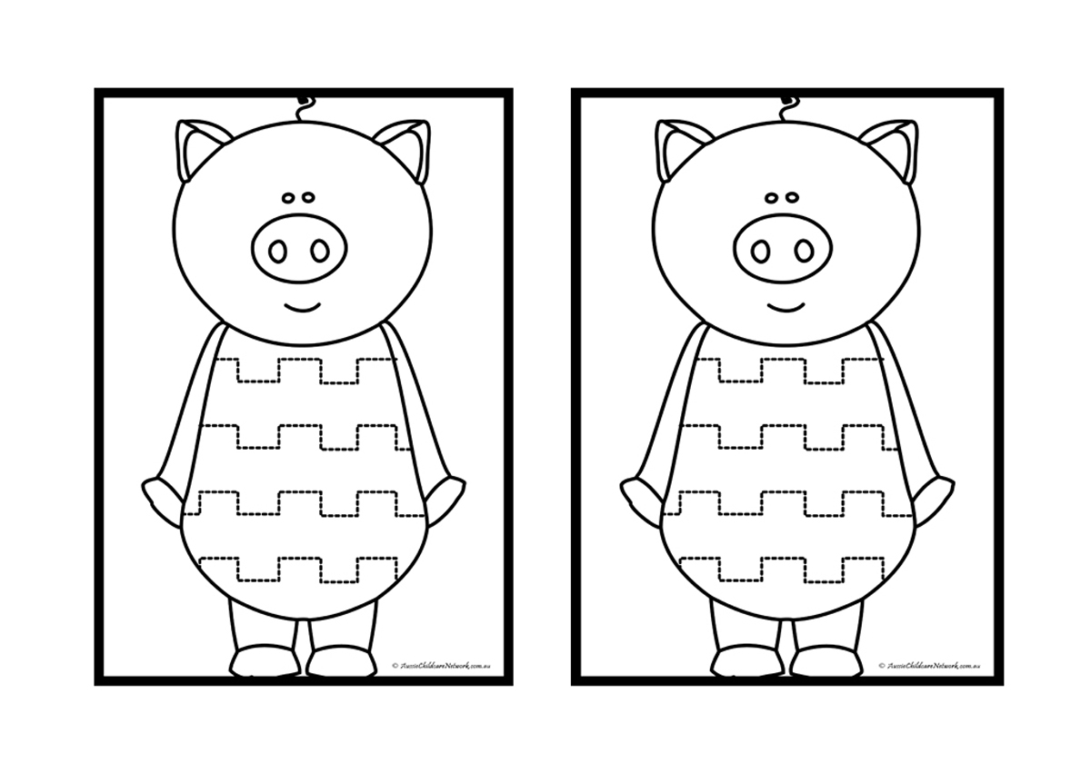 The Three Little Pigs Tracing Lines