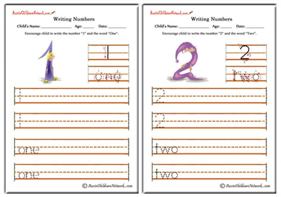 Writing Numbers - Cartoon Theme