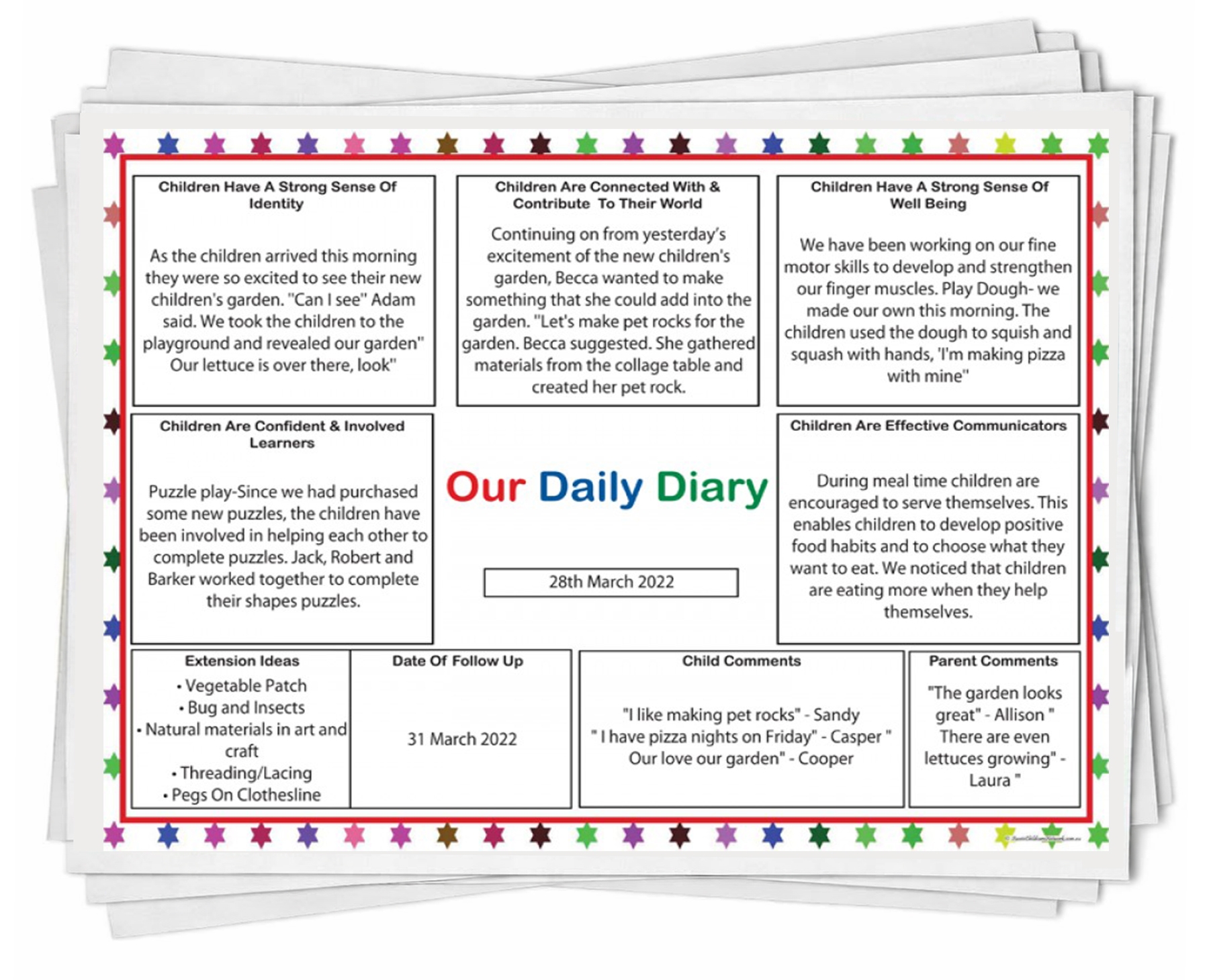 Daily Diary Stars