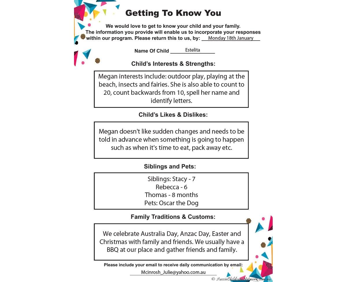 Getting To Know You