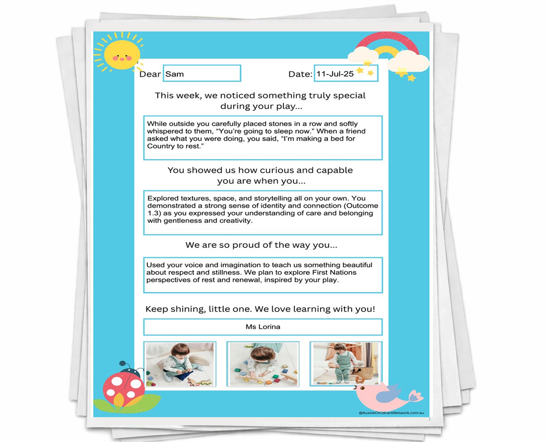 Learning Story Letter
