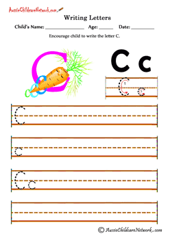 Writing alphabet C