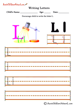 Writing alphabet L