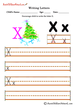 Writing alphabet X