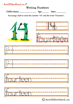 writing numbers in standard form 14 Fourteen