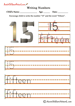 Learning Numbers 15 Fifteen