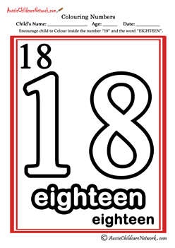 colouring number worksheets