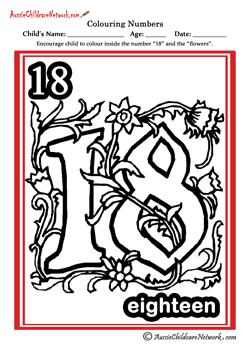 printable numbers 18 eighteen
