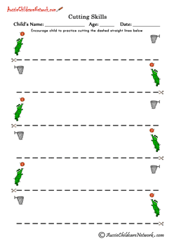 cutting on lines worksheet