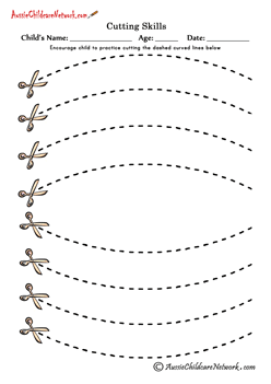 cutting curves practice cutting preschool printables