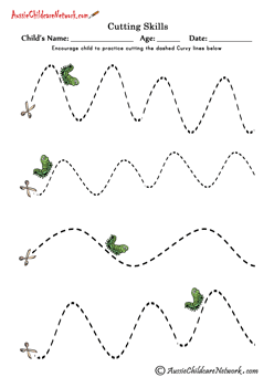 cutting curvy lines worksheets