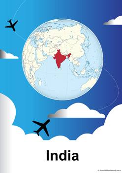 Country India On Globe Poster