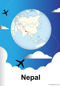 Country Nepal On Globe