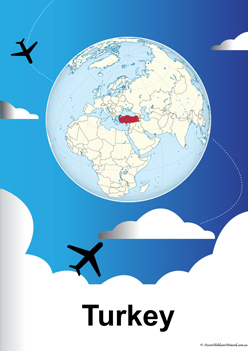Country Turkey On Globe Poster