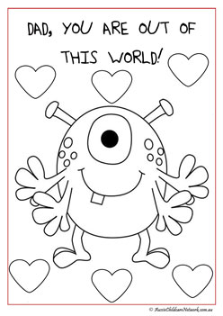 fathers day colouring pages for children preschool