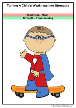 children's weaknesses turned into strengths posters positive characteristics personalilty traits classroom displays