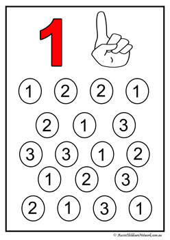 one number find worksheets number recognition for children