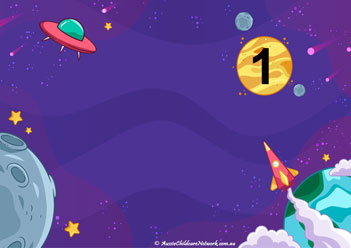 stars space counting mat number recognition one to one correspondence space theme
