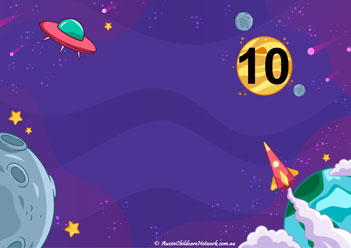 stars space counting mat number recognition one to one correspondence space theme