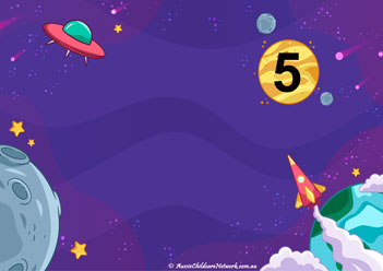 stars space counting mat number recognition one to one correspondence space theme