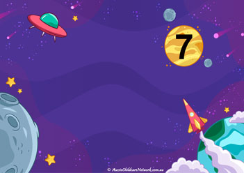 stars space counting mat number recognition one to one correspondence space theme