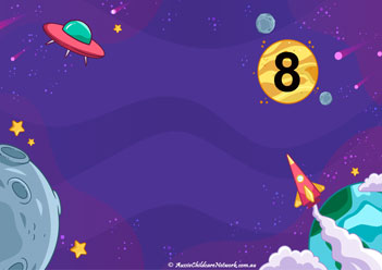stars space counting mat number recognition one to one correspondence space theme