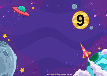 stars space counting mat number recognition one to one correspondence space theme