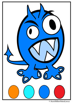 monster colour match worksheet, colour recognition, colour matching, halloween theme colour sort