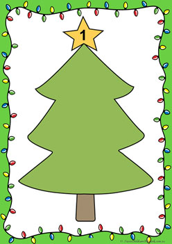 christmas counting worksheets, number recognition, counting 1 to 10