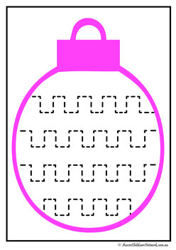 tracing bauble christmas worksheet prewriting skills tracing lines