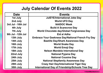 calendar of events 2022 early childhood services