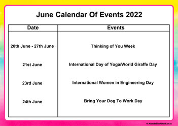 calendar of events 2022 early childhood services