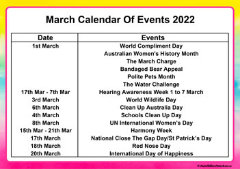 calendar of events 2022 early childhood services