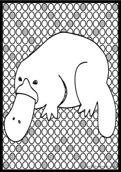 Australian Platypus Dot Colouring, aboriginal australian colouring pages