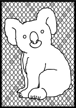 Australian Koala Dot Colouring, aboriginal australian colouring pages