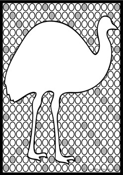 Australian Emu Dot Colouring, aboriginal australian colouring pages