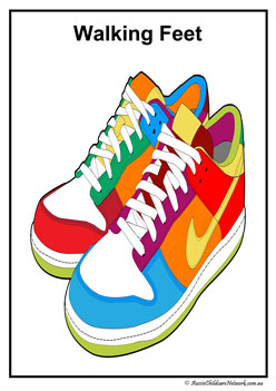walking feet poster, Room Guidelines Posters, behaviour management