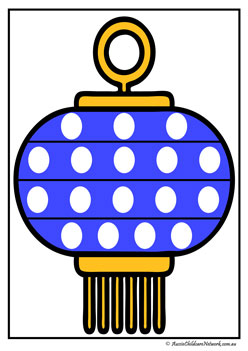 Chinese Colour Lanterns Blue, lunar new year colour matching activity for preschool, matching colours on chinese lanterns, chinese new year colour worksheet for kids