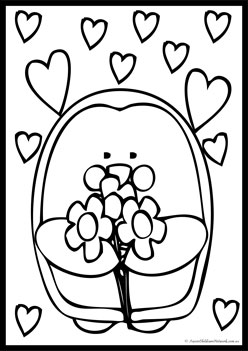 Valentines Day Colouring Pages, colouring love worksheet for children, love colouring pages preschool
