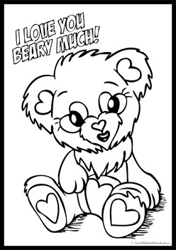 Valentines Day Colouring Pages 2, colouring love worksheet for children, love colouring pages preschool