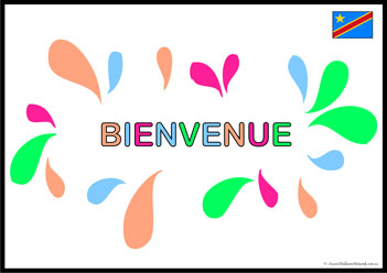 Welcome Congo, welcome posters in different languages, welcome display for kindergarten, learn welcome worksheets
