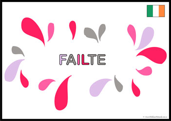 Welcome Ireland, welcome posters in different languages, welcome display for kindergarten, learn welcome worksheets
