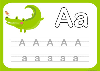 Letter Tracing Worksheet A, letter tracing picture worksheets, letter tracing preschool, letter worksheets, alphabet worksheets for children, learning letter kindergarten writing practice