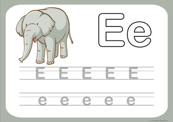 Letter Tracing Worksheet E, letter tracing picture worksheets, letter tracing preschool, letter worksheets, alphabet worksheets for children, learning letter kindergarten writing practice