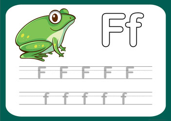 Letter Tracing Worksheet F, letter tracing picture worksheets, letter tracing preschool, letter worksheets, alphabet worksheets for children, learning letter kindergarten writing practice