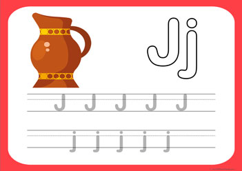 Letter Tracing Worksheet J,letter tracing picture worksheets, letter tracing preschool, letter worksheets, alphabet worksheets for children, learning letter kindergarten writing practice