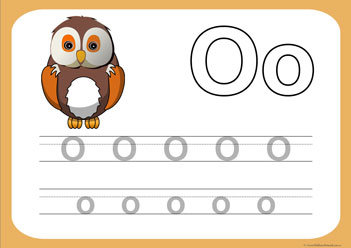 Letter Tracing Worksheet O, letter tracing picture worksheets, letter tracing preschool, letter worksheets, alphabet worksheets for children, learning letter kindergarten writing practice